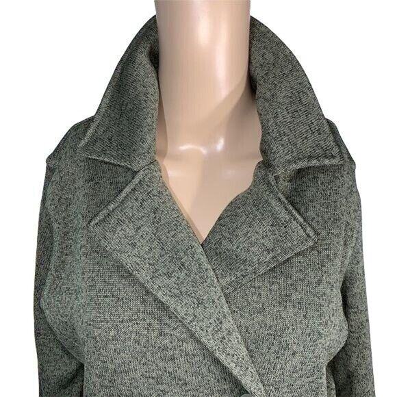 Eddie Bauer Womens Pea Coat Jacket Mid Weight Knit Button Closure Green Medium - Picture 4 of 14